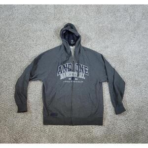 Vintage AND1 And One Basketball Sweatshirt Hoodie XL Mens Full Zip Grey Street